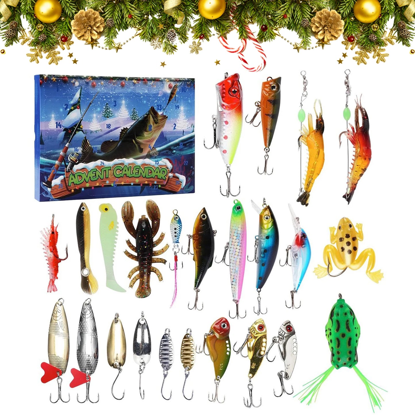 Fishing Advent Calendar 24 Days Fishing Lures Set