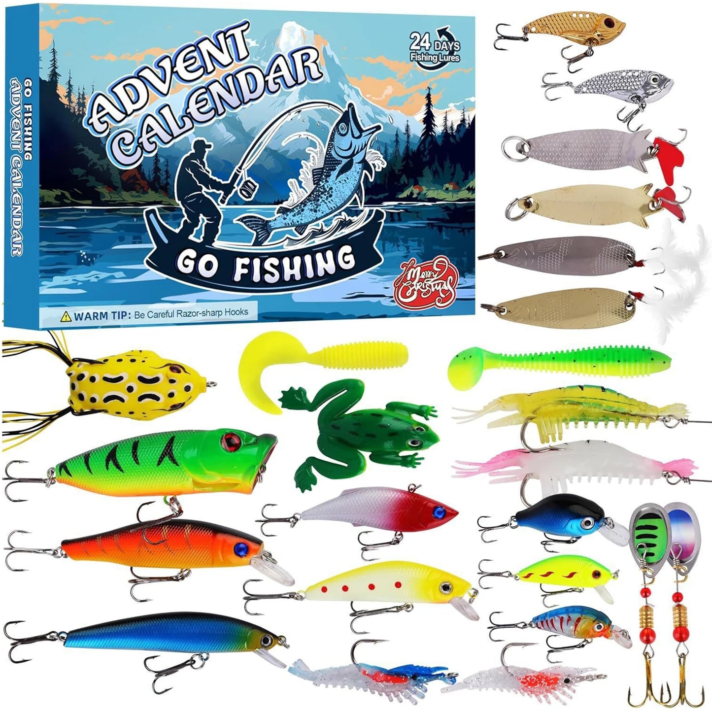 Fishing Advent Calendar 24 Days Fishing Lures Set