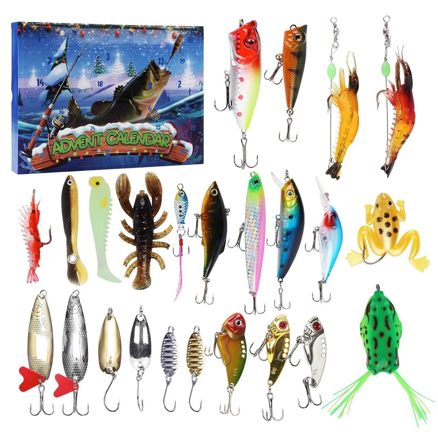 Fishing Advent Calendar 24 Days Fishing Lures Set