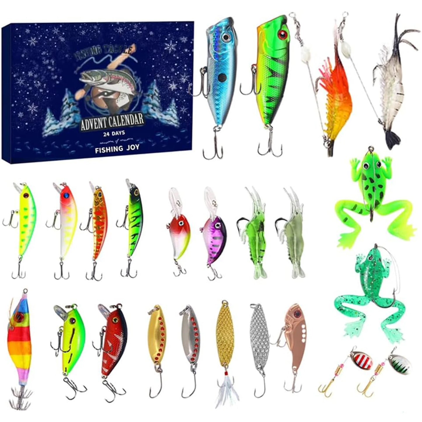 Fishing Advent Calendar 24 Days Fishing Lures Set